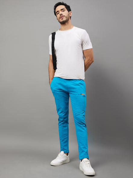 Blue Solid Track Pant