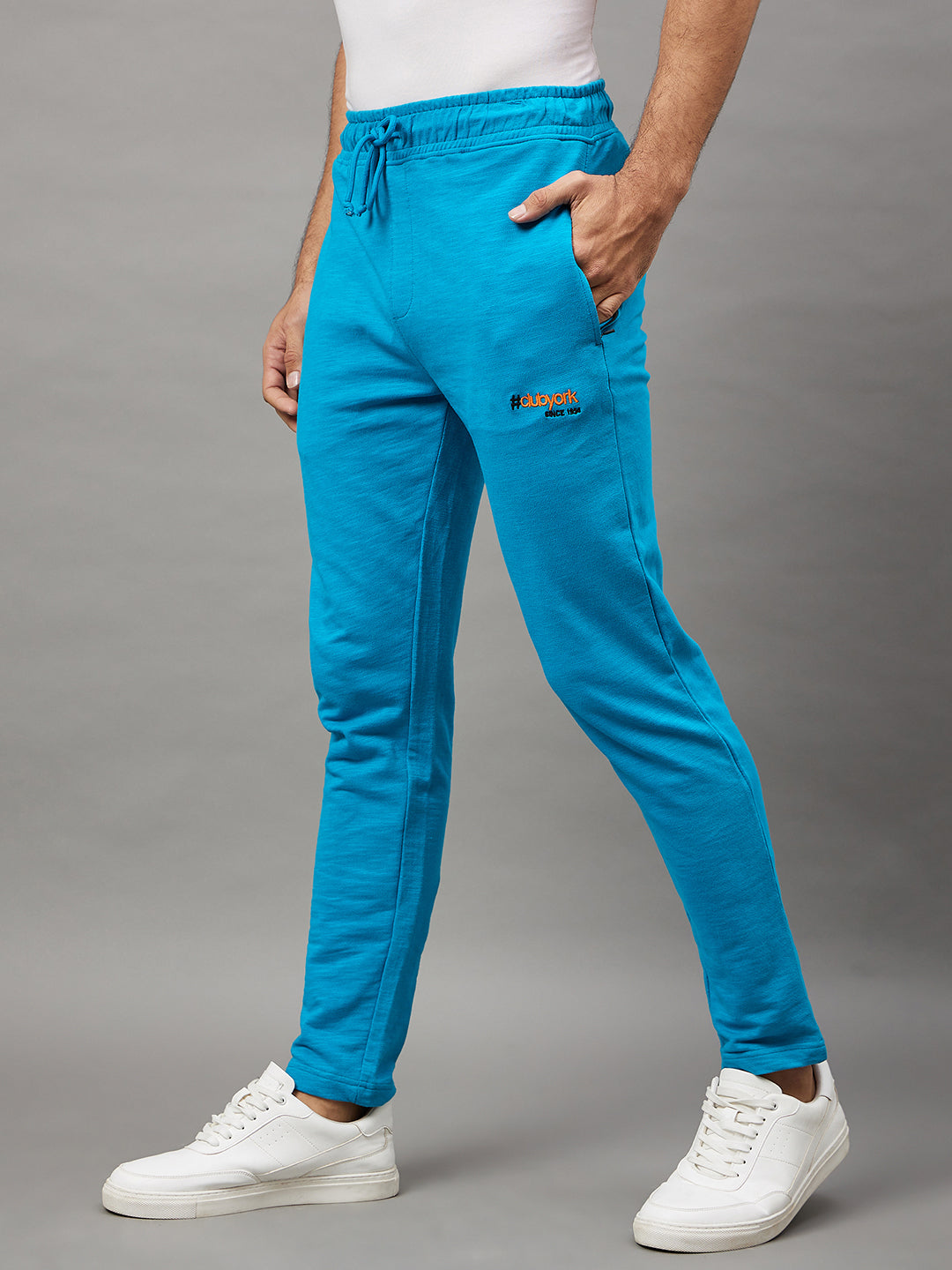 Blue Solid Track Pant