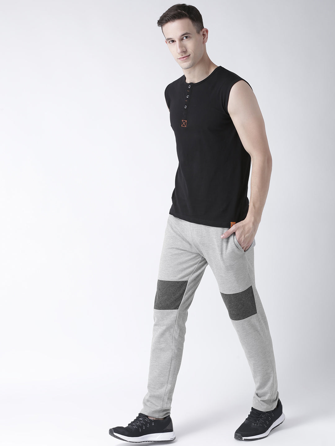 Grey Solid Track Pant