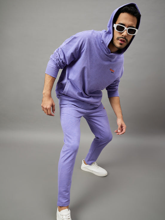 Purple Solid Track Pant