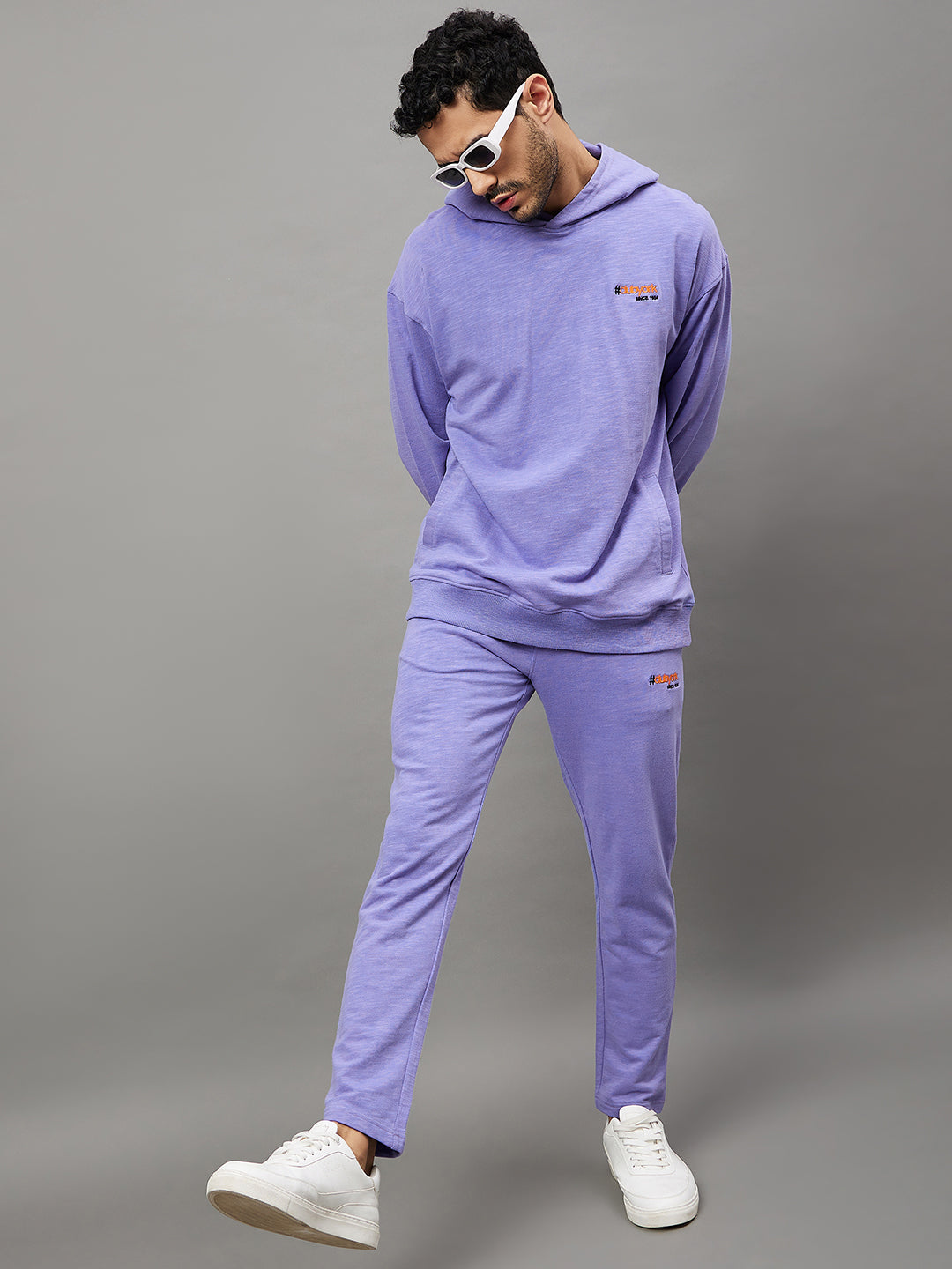 Purple Solid Track Pant
