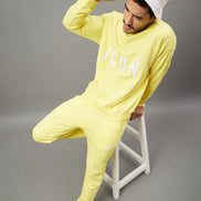 Lime Yellow Round Neck Track Suit