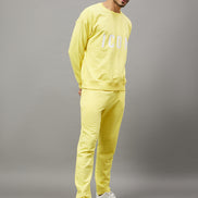 Lime Yellow Round Neck Track Suit