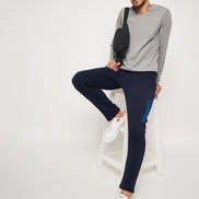 Navy Blue Printed Track Pant