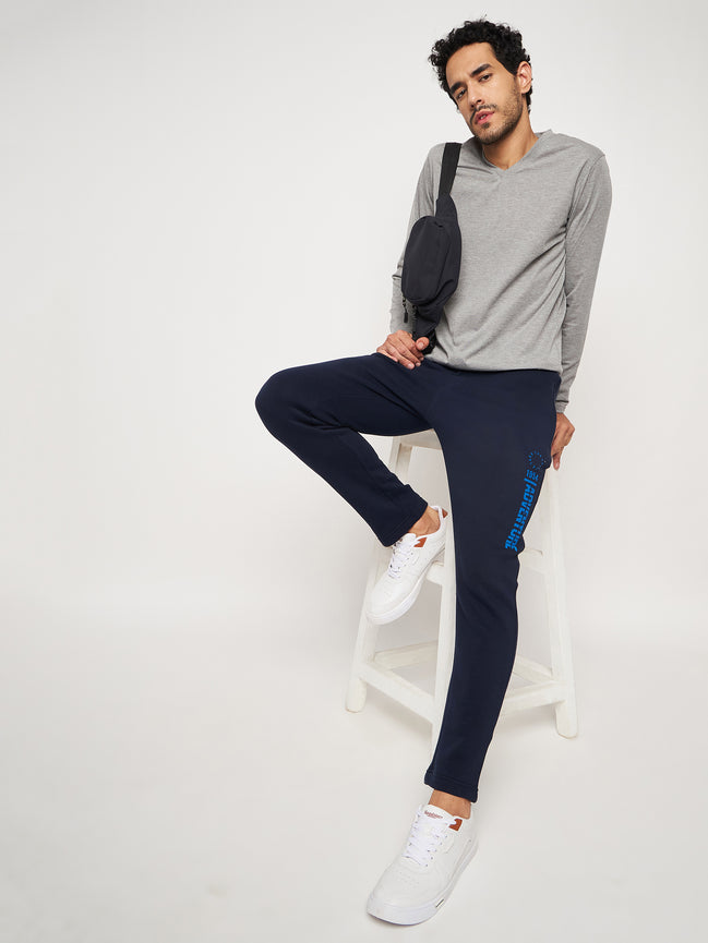 Navy Blue Printed Track Pant