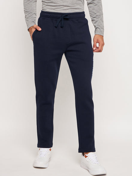 Navy Blue Printed Track Pant