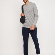 Navy Blue Printed Track Pant