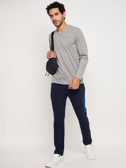Navy Blue Printed Track Pant