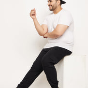 Black Solid Track Pant