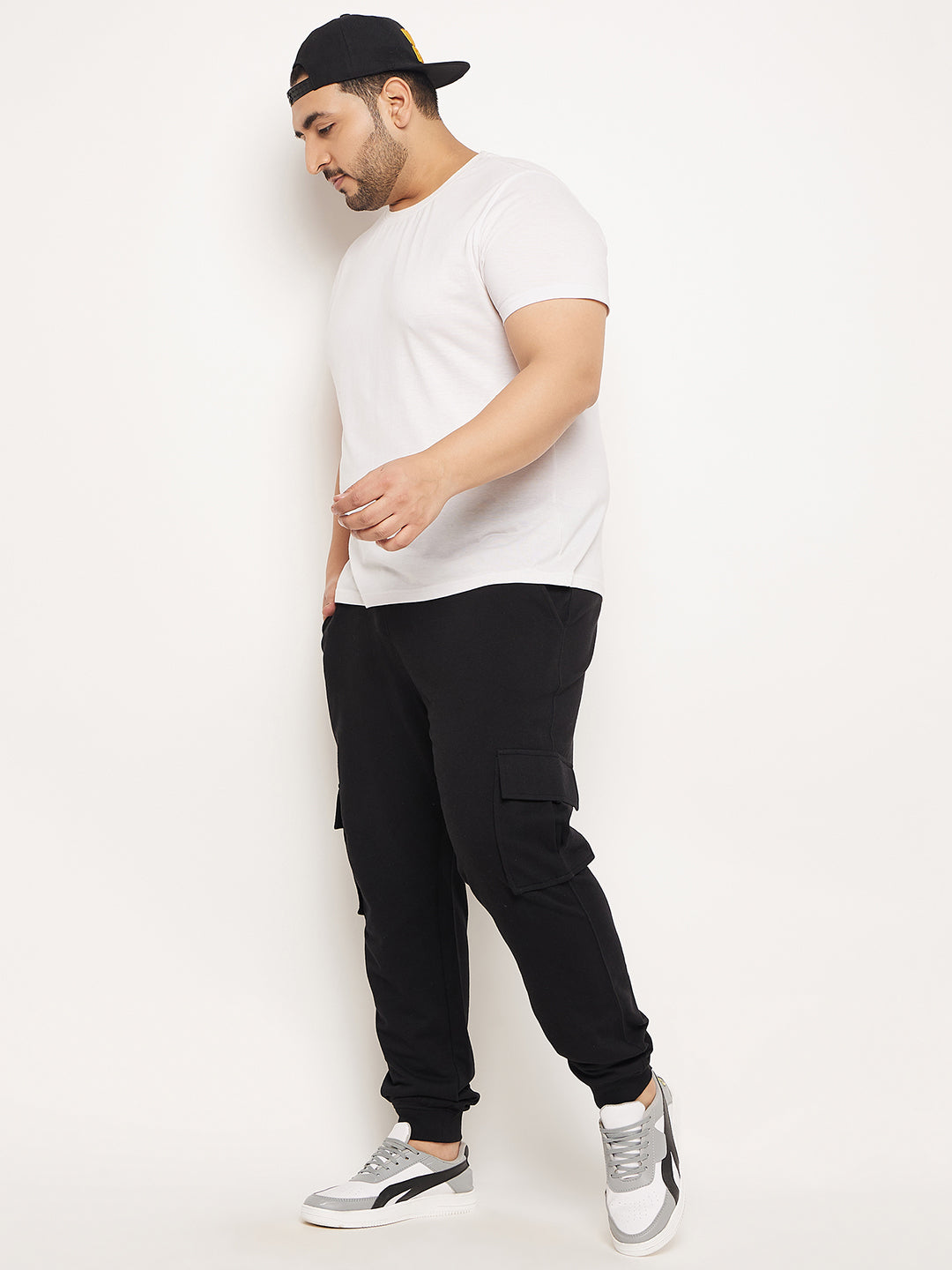 Black Solid Track Pant