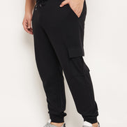 Black Solid Track Pant