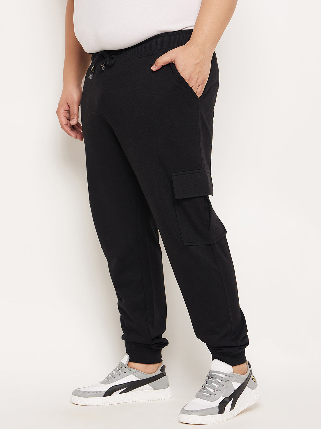 Black Solid Track Pant