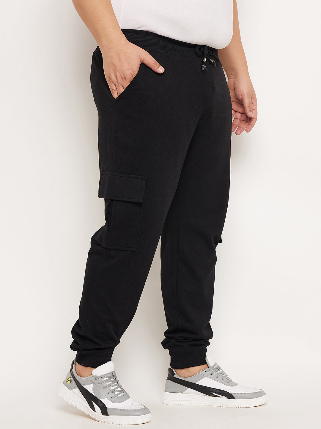 Black Solid Track Pant