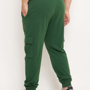 Green Solid Track Pant