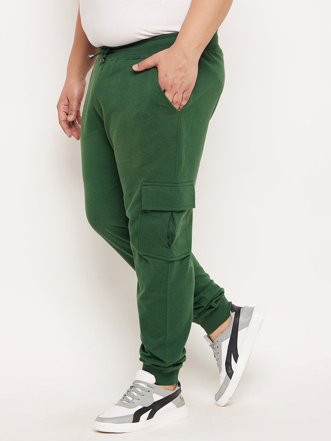 Green Solid Track Pant