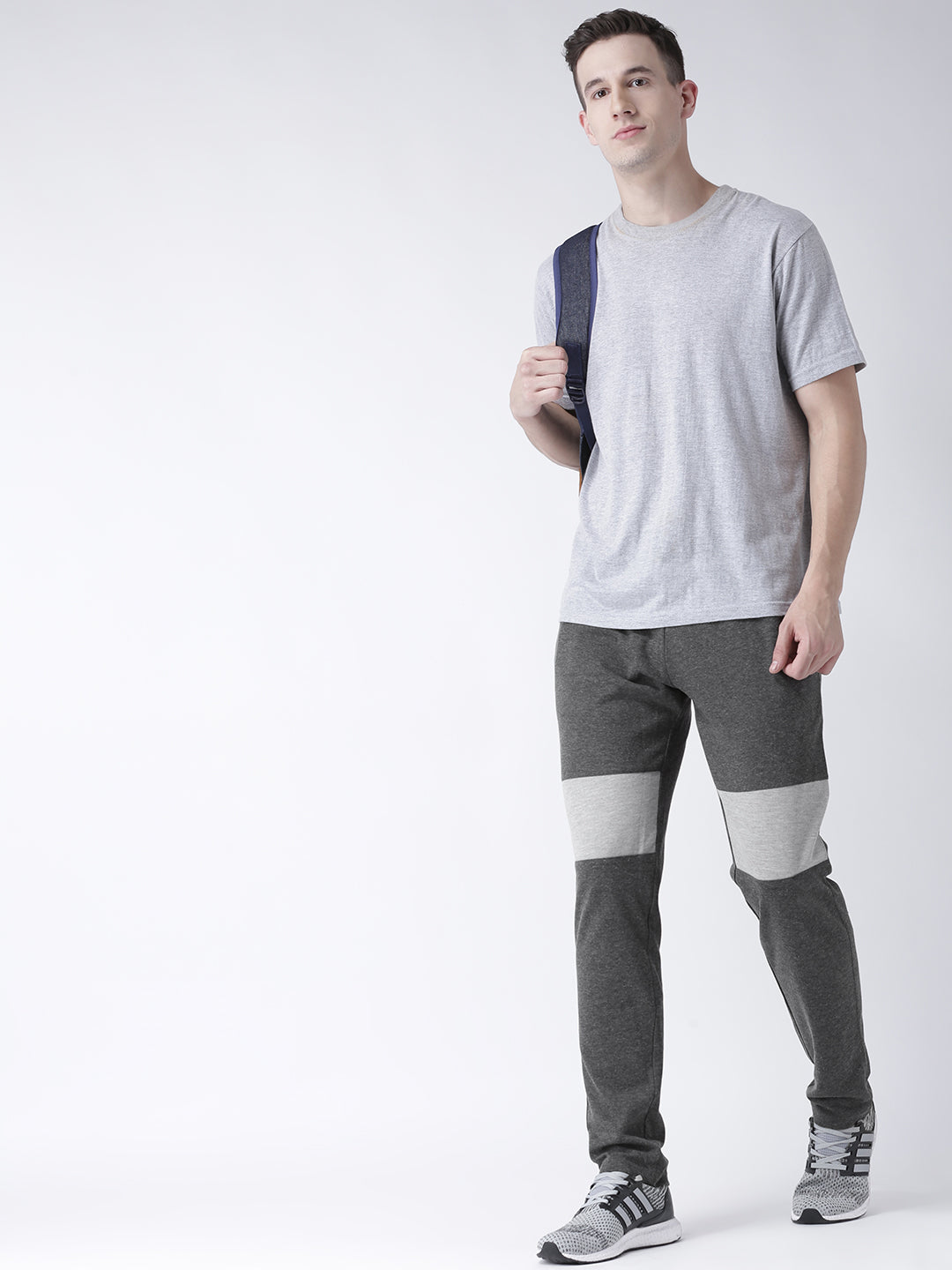 Grey Solid Track Pant