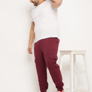 Maroon Solid Track Pant
