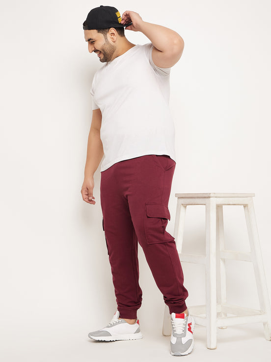 Maroon Solid Track Pant