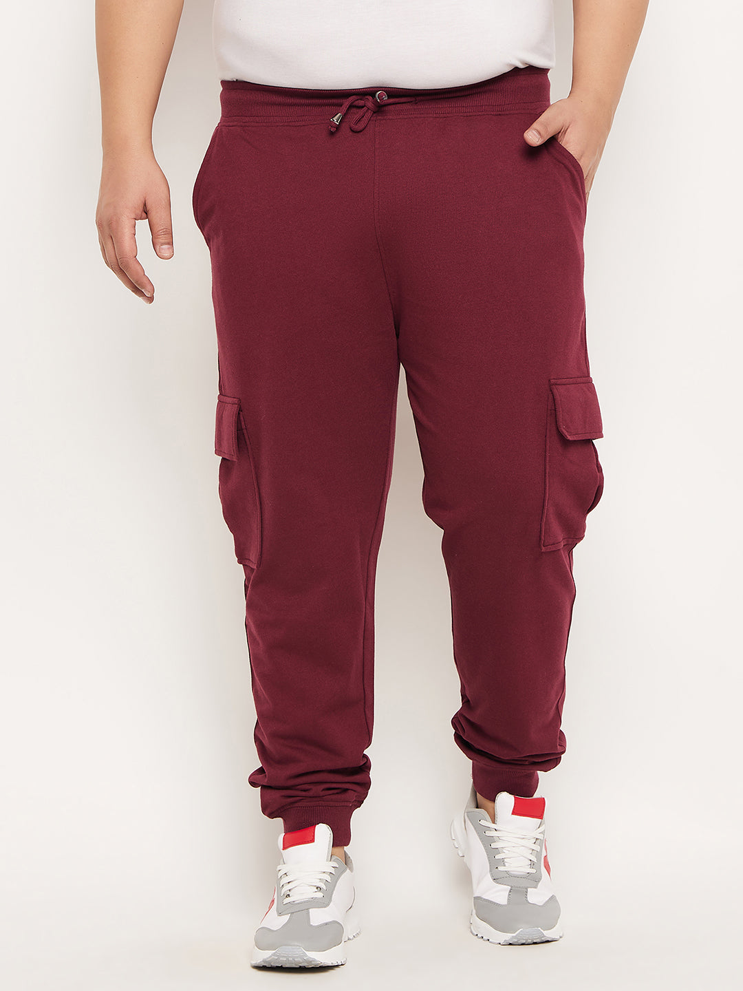Maroon Solid Track Pant