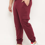 Maroon Solid Track Pant
