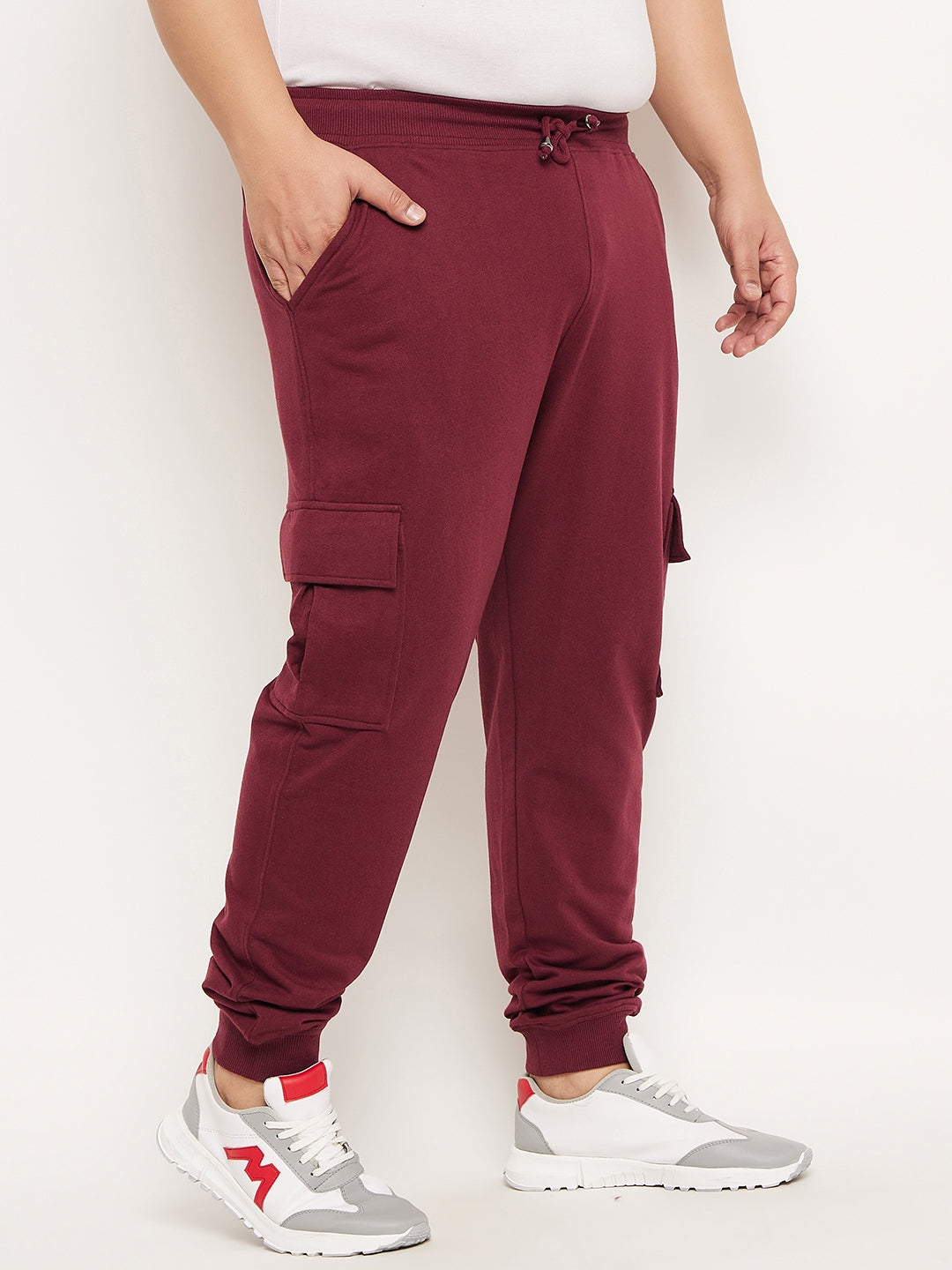 Maroon Solid Track Pant