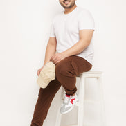 Brown Solid Track Pant
