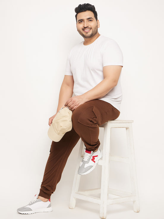 Brown Solid Track Pant