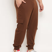 Brown Solid Track Pant