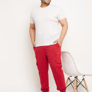 Red Solid Track Pant