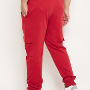 Red Solid Track Pant