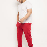 Red Solid Track Pant