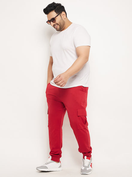 Red Solid Track Pant