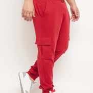 Red Solid Track Pant