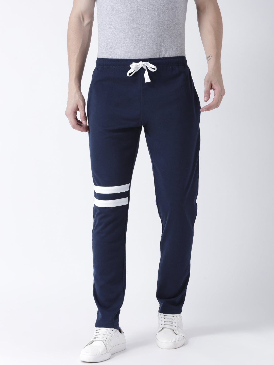 Navy Blue Solid Track Pant
