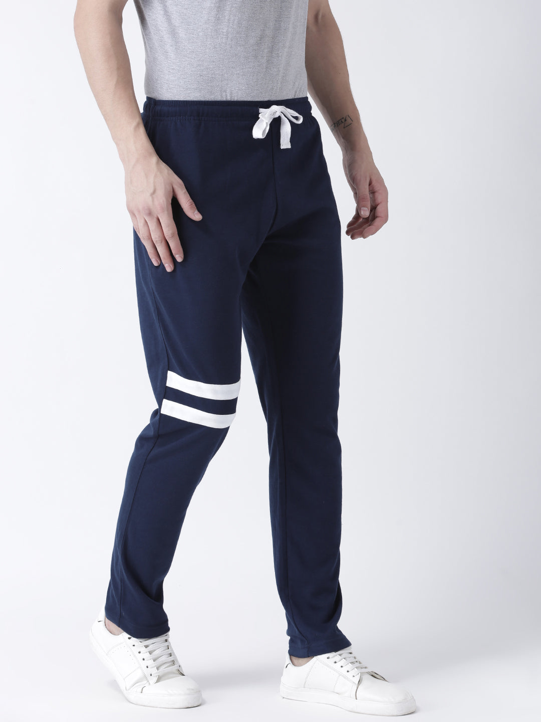 Navy Blue Solid Track Pant