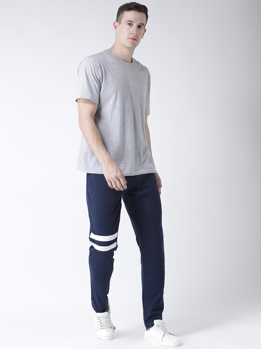 Navy Blue Solid Track Pant