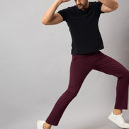 Wine Solid Track Pant