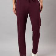 Wine Solid Track Pant