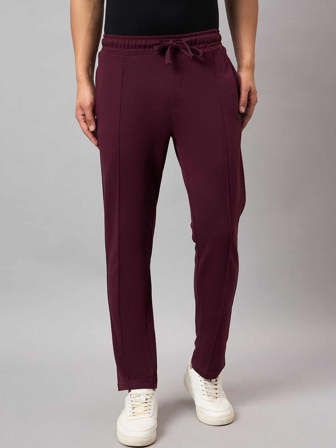 Wine Solid Track Pant