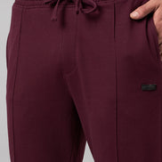 Wine Solid Track Pant
