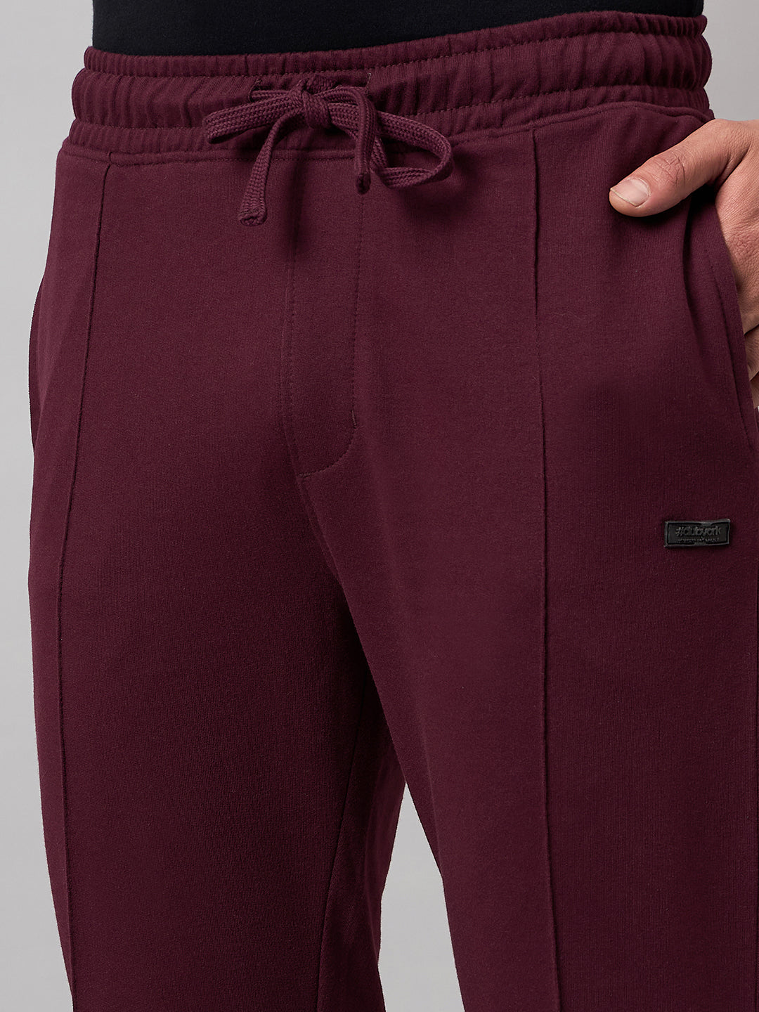 Wine Solid Track Pant