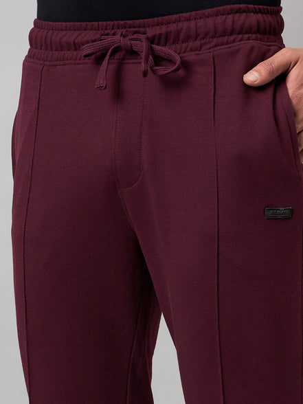 Wine Solid Track Pant