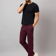 Wine Solid Track Pant