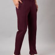 Wine Solid Track Pant