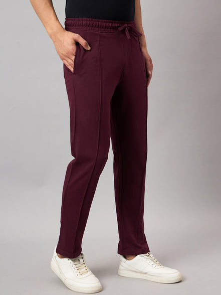 Wine Solid Track Pant