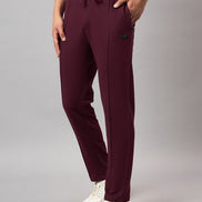 Wine Solid Track Pant