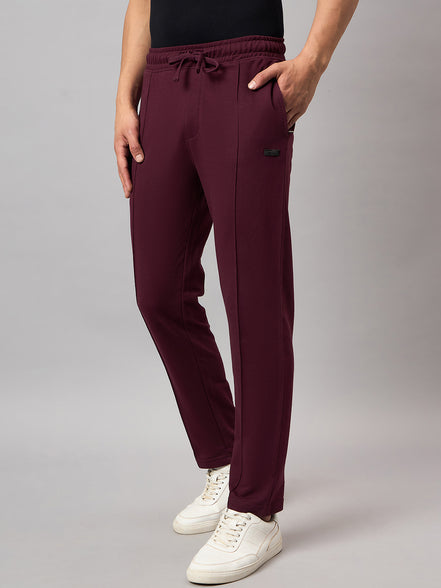Wine Solid Track Pant