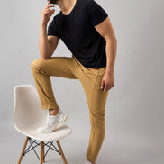 Brown Solid Track Pant