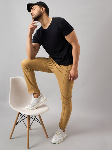 Brown Solid Track Pant