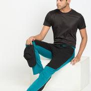 Teal Colorblocked Track Pant